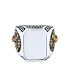 ფოტო #5 პროდუქტის Big Statement Masculine King Of Jungle Rectangle Signet Accent Lion Ring For Men Solid Oxidized .925 Sterling Silver