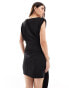 Фото #2 товара Pretty Lavish textured wrap mini dress in black