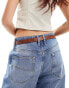 ASOS DESIGN waist and hip jeans western belt in tan