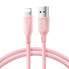Фото #1 товара Kabel przewód do iPhone Multi-Color Series USB-A - Lightning 3A 1m różowy