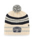 Men's Cream Dallas Cowboys Hone Patch Cuffed Knit Hat with Pom