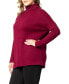 ფოტო #2 პროდუქტის Women's Plus Size Paris Turtleneck Tunic Sweater