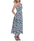 Floral-Print Lace-Up Midi Dress