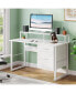 Фото #1 товара 47 Inches Computer Desk with 2 Drawers, Modern Writing Desk with Hutch, Large Workstation for Home Office