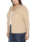 Фото #3 товара Black Label Plus Size Rhinestone Embellished Open-Front Cardigan Sweater