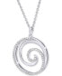 ფოტო #3 პროდუქტის Diamond Spiral 18" Pendant Necklace (1/4 ct. t.w.) in Sterling Silver