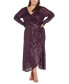 Plus Size Sequin Ruched High-Low Dress