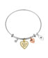 ფოტო #1 პროდუქტის Cubic Zirconia "Radiate Love" and Bezel, Rose Gold Heart Charm Bracelet