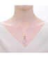 ფოტო #2 პროდუქტის Sterling Silver 18K Rose Plated Cubic Zirconia Oval Hollow Pendant Necklace