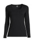 Фото #2 товара Petite Lightweight Jersey Skimming Long Sleeve Scoop Neck T-shirt