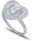 Cubic Zirconia Baguette Heart Statement Ring in Sterling Silver, Created for Macy's