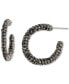 ფოტო #1 პროდუქტის Crystal Small Hoop Earrings in Sterling Silver, 1", Created for Macy's
