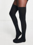 ASOS DESIGN mock over the knee tights with bum and tum support in black