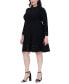 Фото #3 товара Plus Size Studded Mock-Neck Dress