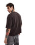 ASOS DESIGN boxy oversized t-shirt in brown texture with front print