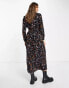 Vero Moda floral shirt maxi dress in black