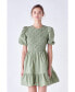 Фото #2 товара Women's Asymmetrical Smocked Mini Dress