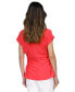 Women's Solid Ruched V-Neck Top