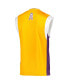 Men's Gold Los Angeles Lakers 2002 NBA Finals Hardwood Classics On-Court Authentic Sleeveless Shooting Shirt