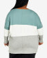 Фото #2 товара Plus Size Sadie Colorblock V-neck Sweater