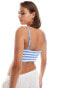 Hollister crochet striped vest in blue and white