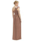 Dramatic Ruffle Edge One-Shoulder Metallic Pleated Maxi Dress