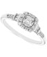Фото #1 товара Diamond Halo Engagement Ring (1/4 ct. t.w.) in 14k White Gold