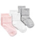 ფოტო #1 პროდუქტის Baby Girls Cuffed Socks, Pack of 3, Created for Macy's
