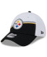 ფოტო #7 პროდუქტის Men's White, Black Pittsburgh Steelers 2023 Sideline 39THIRTY Flex Hat