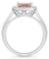 Morganite (2 ct. t.w.) and Diamond (1/4 ct. t.w.) Halo Ring in 14K White Gold
