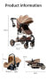 Фото #9 товара 3-in-1 Combination Pushchair 3-in-1 Tricycle Walker High Landscape Pushchair Foldable Pushchair Baby Pram for Baby 0-36 Months (739 Black Gold)