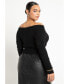 ფოტო #2 პროდუქტის Plus Size Wrap Front Cropped Sweater