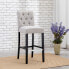 Фото #4 товара 29" Upholstered Linen Fabric Tufted Bar Stool Chair