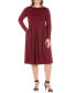 ფოტო #1 პროდუქტის Women's Plus Size Fit and Flare Midi Dress