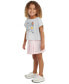 Фото #6 товара Little & Toddler Girls Short Sleeve Box Heather Top & Skort, 2 Piece Set