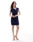 Фото #1 товара ASOS DESIGN asymmetric neckline mini dress in navy