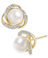 Фото #1 товара Серьги Honora Freshwater Pearl & Diamond Stud