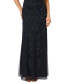 ფოტო #4 პროდუქტის Women's Boat-Neck Short-Sleeve Beaded Blouson Gown