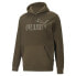Puma Essential Elevated Polarfleece Logo Pullover Hoodie Mens Green Casual Outer