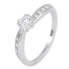 Glittering ring made of white gold with crystals 229 001 00830 07