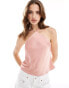 Фото #1 товара Vila halterneck satin cami top in rose