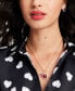 Фото #3 товара kate spade new york gold-Tone White-Framed Red Crystal Heart Multi-Charm Pendant Necklace, 16" + 3" extender