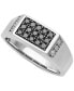 ფოტო #1 პროდუქტის Men's Black & White Diamond Cluster Ring (1/2 ct. t.w.) in Sterling Silver