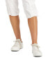 Фото #6 товара Petite Mid Rise Bungee-Hem Capri Pants, Created for Macy's