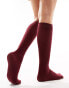 ASOS DESIGN knee high sock in dark red