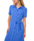 ფოტო #3 პროდუქტის Women's Short-Sleeve Belted Midi Shirtdress