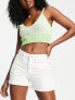 Фото #1 товара Noisy May denim mom shorts in white