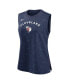 Women's Navy Cleveland Guardians Muscle Play Tank Top