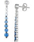 ფოტო #2 პროდუქტის Denim Ombré (1 ct. t.w.) & White Sapphire (1/3 ct. t.w.) Linear Drop Earrings in 14k White Gold
