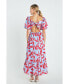 Фото #3 товара Women's Print Back Bow tie Maxi Dress